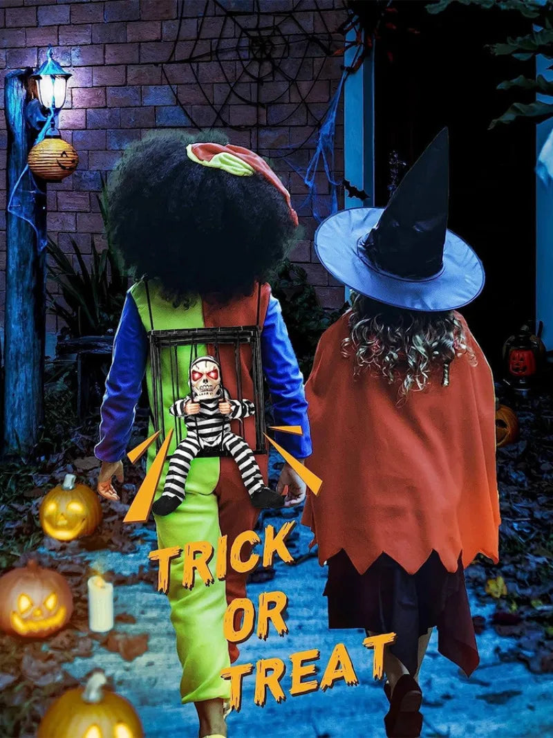 Haunted House Electric Cage Decor with Sound Control – Scary Halloween Prop for Outdoor Decorations 4