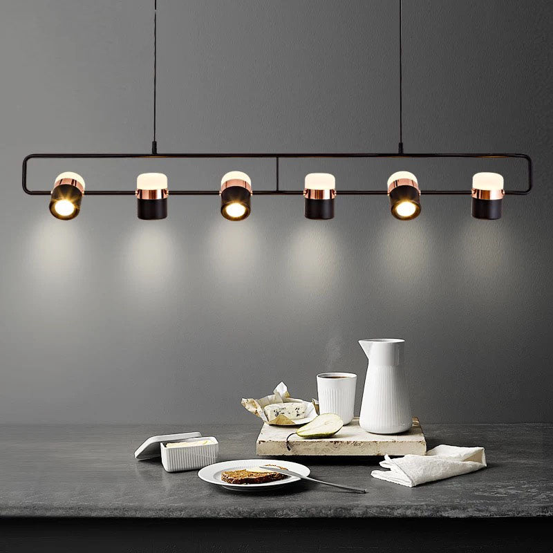 La Scène Chandelier - Nordic Multi-Head LED Pendant Light | Adjustable Suspension, Ideal for Coffee Shops & Dining Rooms