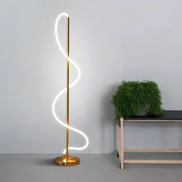 Oliver - Modern LED Swirl Floor Lamp with Energy-Efficient Design