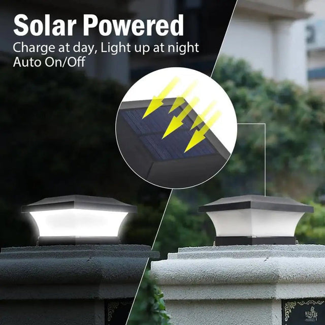 Solar-Powered Outdoor Column Light – Compact, Durable Design
