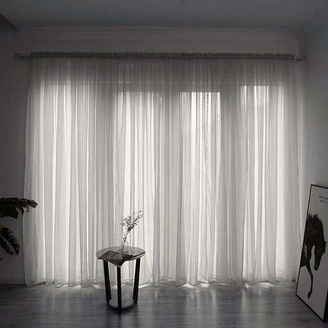 Solid Voile Window Curtain - Lightweight Polyester Design