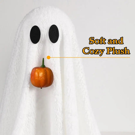 Light-Up Halloween Ghost Decoration with Pumpkin – Scary Velvet Outdoor Halloween Decoration for Home and Party Decor 3