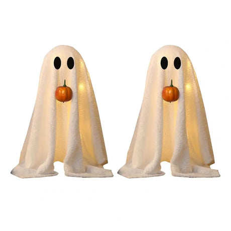 Light-Up Halloween Ghost Decoration with Pumpkin – Scary Velvet Outdoor Halloween Decoration for Home and Party Decor 4