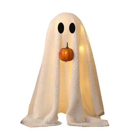 Light-Up Halloween Ghost Decoration with Pumpkin – Scary Velvet Outdoor Halloween Decoration for Home and Party Decor 6