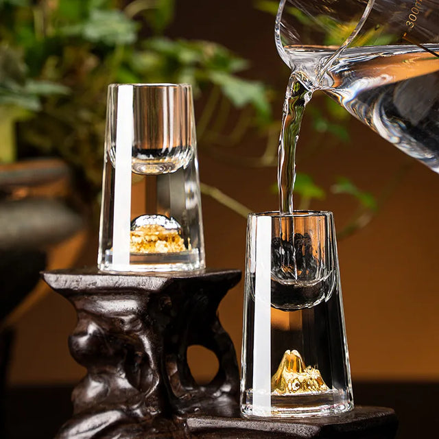 Auréa Crystal Glass – Handcrafted Luxury with Gold Accents