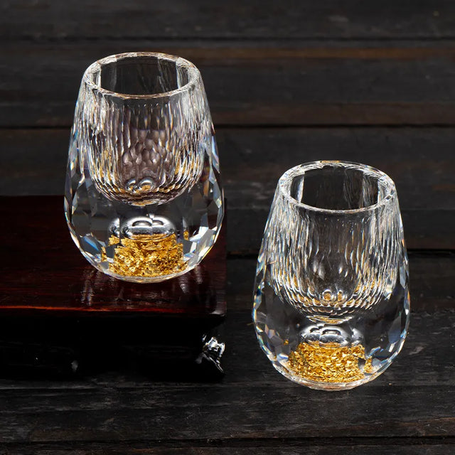 Auréa Crystal Glass – Handcrafted Luxury with Gold Accents