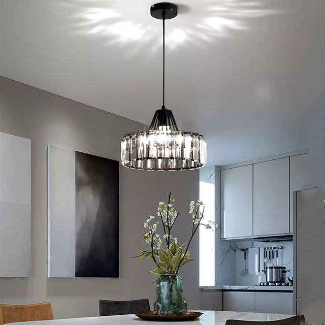Modern Black Crystal Pendant Light 8