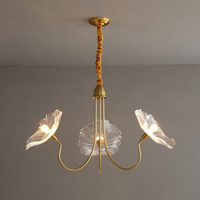 Modern Lotus Leaf Glass Living Room Chandelier 0