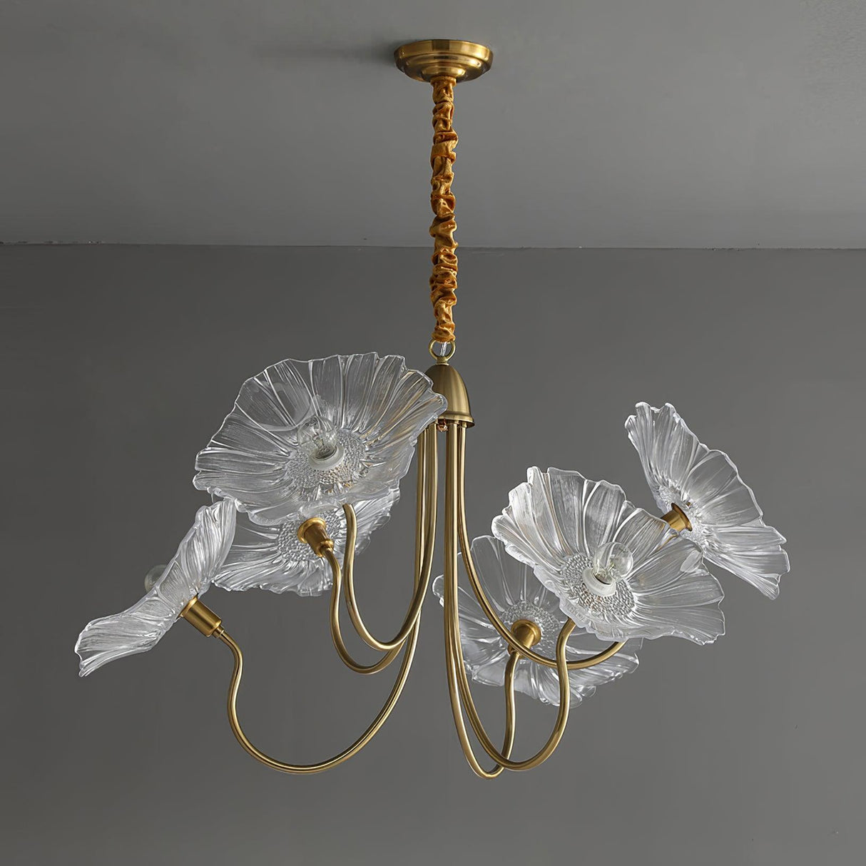 Modern Lotus Leaf Glass Living Room Chandelier 1