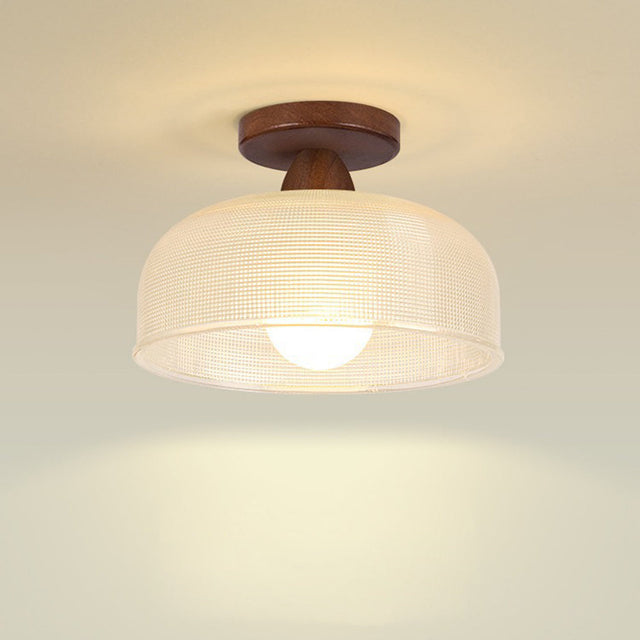 Modern Solid Wood Glass Ceiling Lamp 10