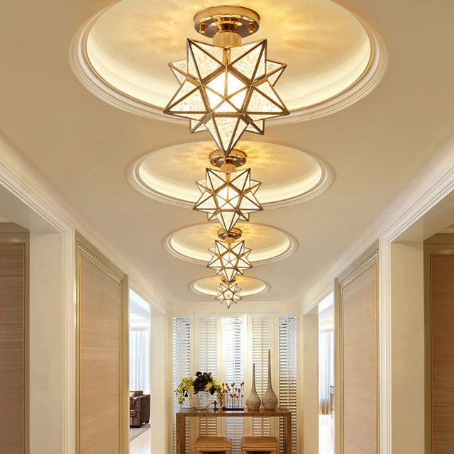 Modern Star Metal Shade Semi Flush Ceiling Light 2