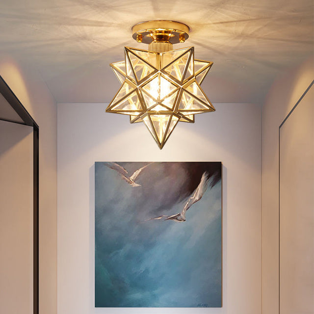 Modern Star Metal Shade Semi Flush Ceiling Light 3