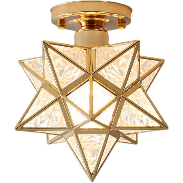 Modern Star Metal Shade Semi Flush Ceiling Light 5