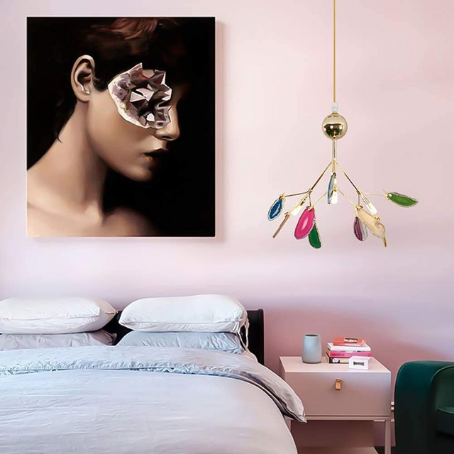 Nordic Creative Light Luxury Agate Stone Chandelier 7