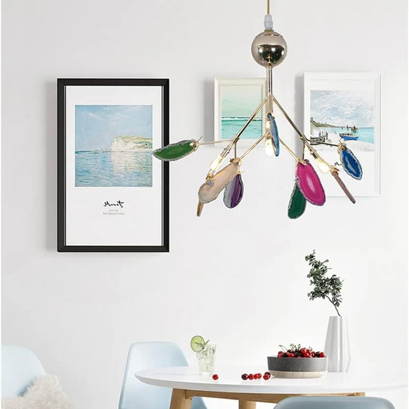 Nordic Creative Light Luxury Agate Stone Chandelier 8