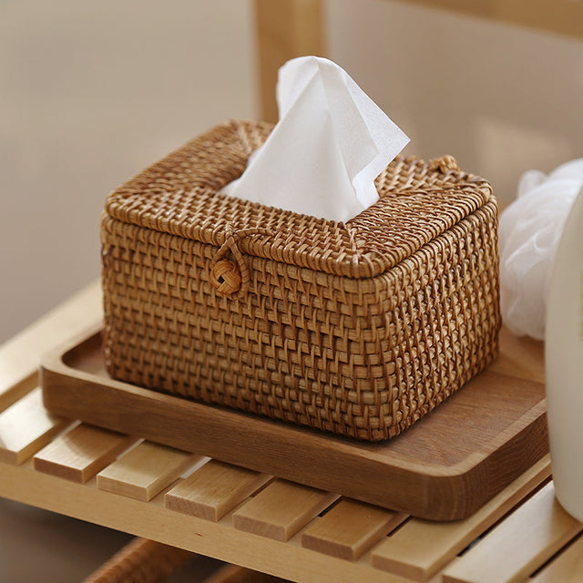 Creative Handmade Woven Rattan Tissue Box