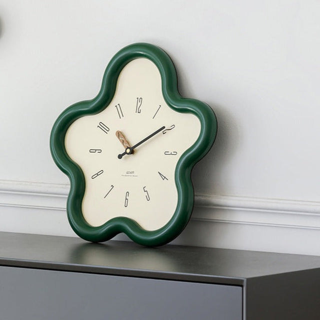 3D floral pendulum clock - silent movement, perfect for bedroom decor