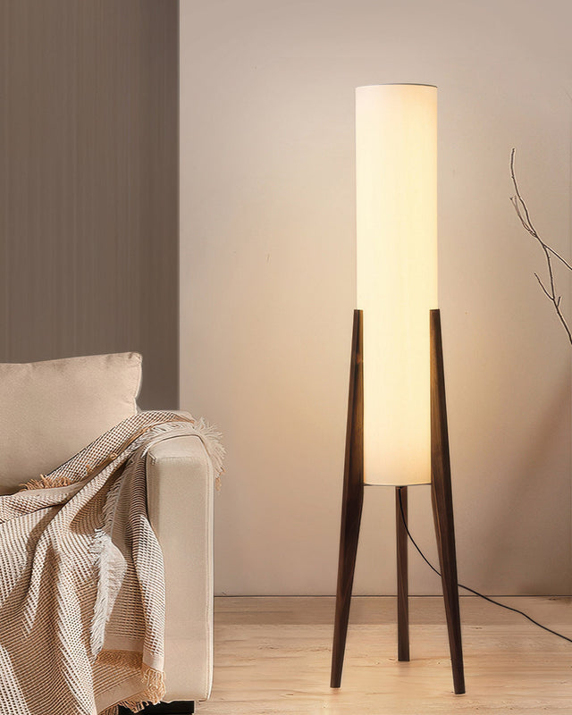 Wabi-Sabi LED Floor Lamp with Natural Wood Design