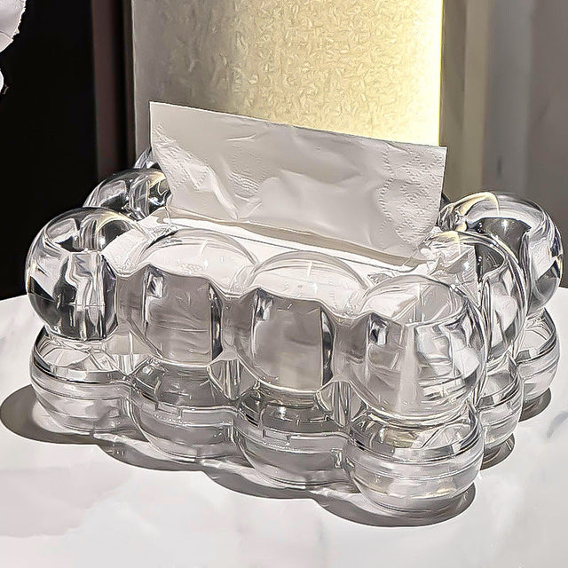 LumiScape Tissue Box – Sculptural Acrylic Design Elegance