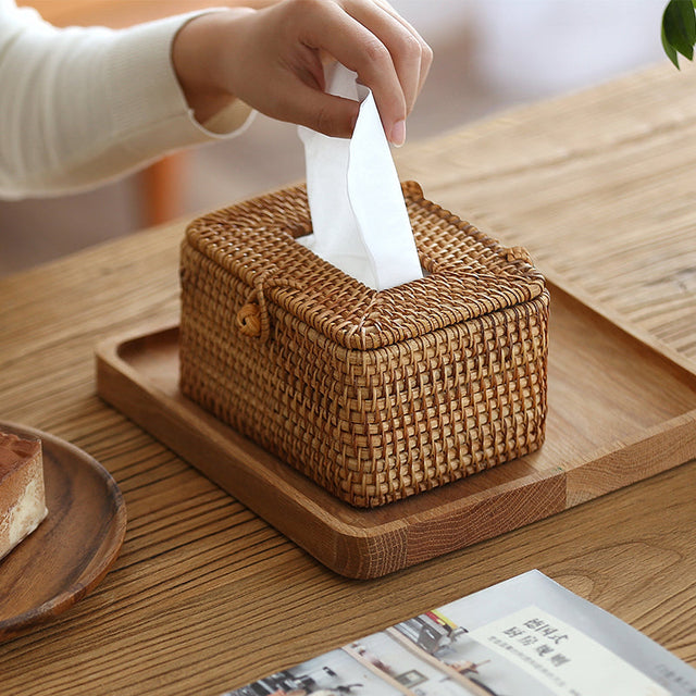 Creative Handmade Woven Rattan Tissue Box