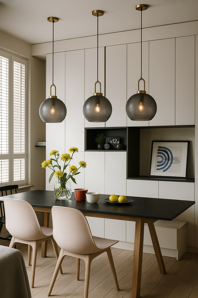 Smoked Glass Pendant Light – Industrial Ceiling Lamp for Kitchen, Dining & Living Room