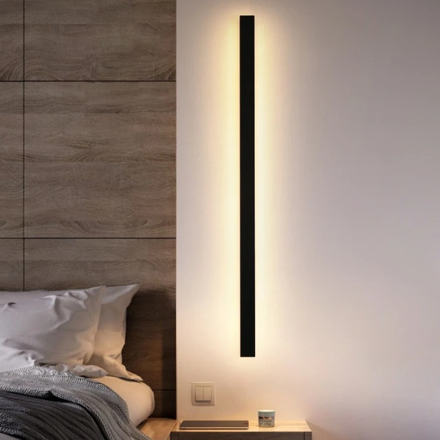 Linear Black Minimalist Led Outdoor Wall Light Dimmable IP65