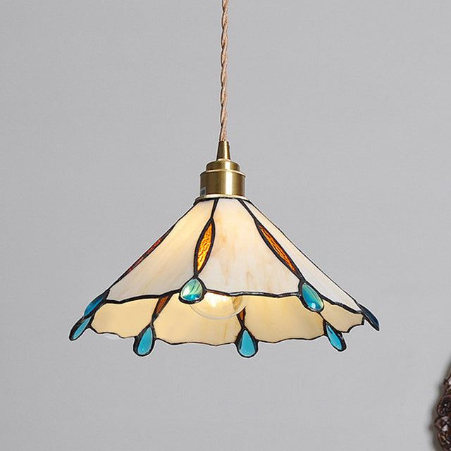 Retro Stained Glass Tiffany Pendant Light 0