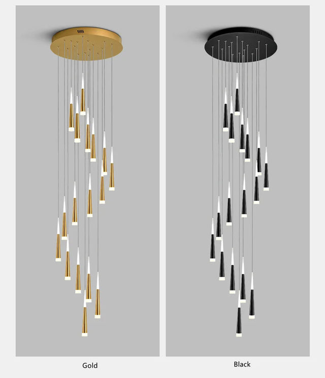 Midnight Noir Chandelier – Sophisticated LED Pendant Light for Living Rooms, Offices & Restaurants