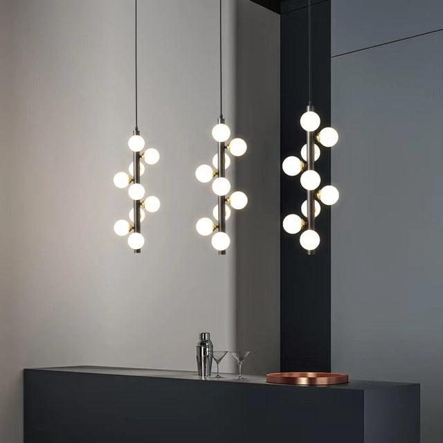 Molekyl Chandelier – Modern LED Pendant Light with Polished Copper Finish