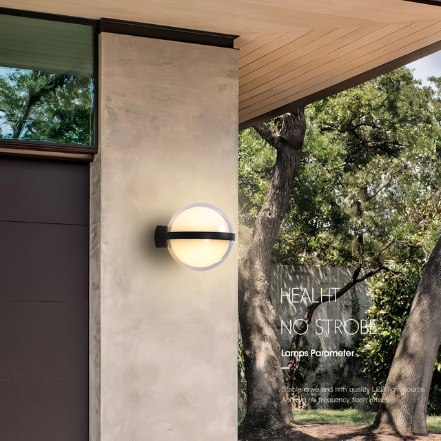 Caspian - Modern 10W Round LED Outdoor Wall Light IP65
