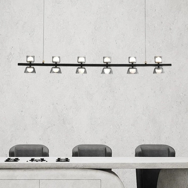 Bordeaux LED Chandelier – Modern Copper Strip Hanging Light for Dining & Bar