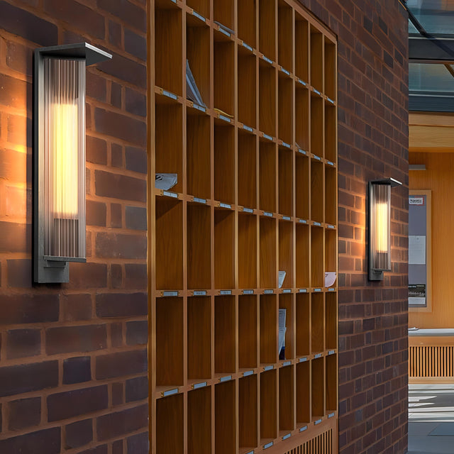 Kalino Black Modern Patterned Glass Waterproof Wall Light