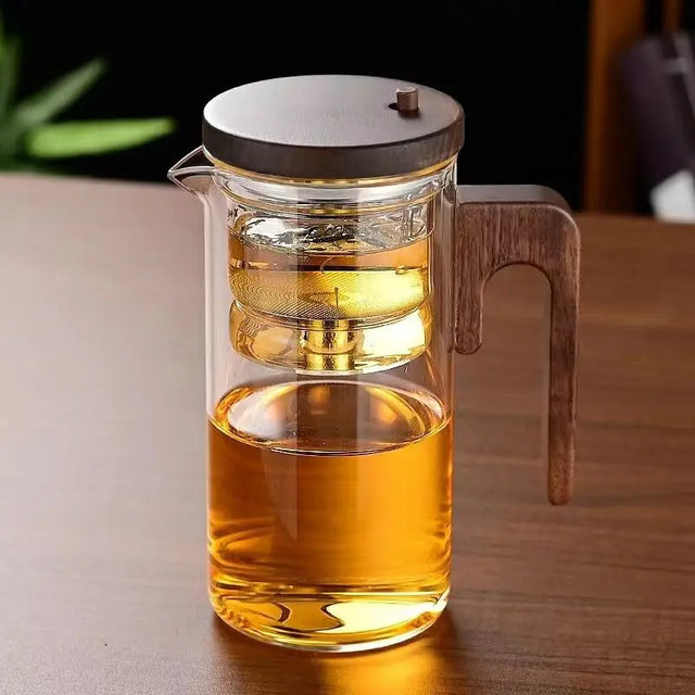 Auréa Glass Teapot – Luxury Infuser with Wooden Handle