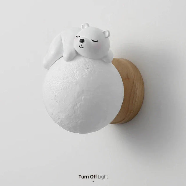Sleepy Bear Wall Light - Cute Nursery Accent with Gentle Glow