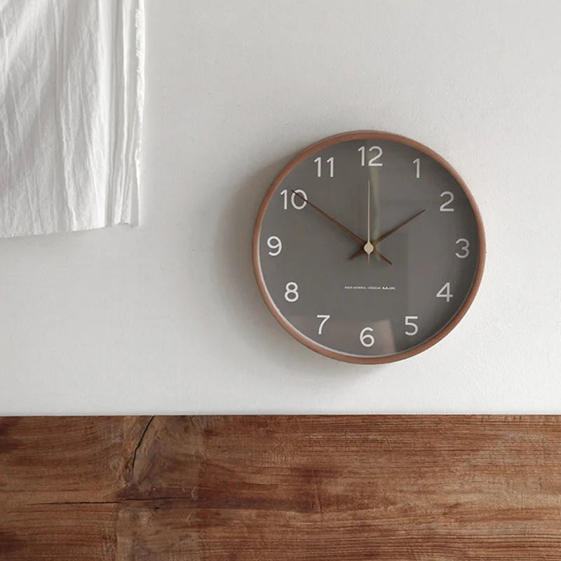 Luxury Wall Clock in Wood and Glass with Minimalist Design