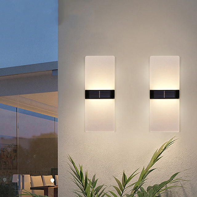 Kacela - Solar Outdoor Modern Milk Shade Wall Light Set
