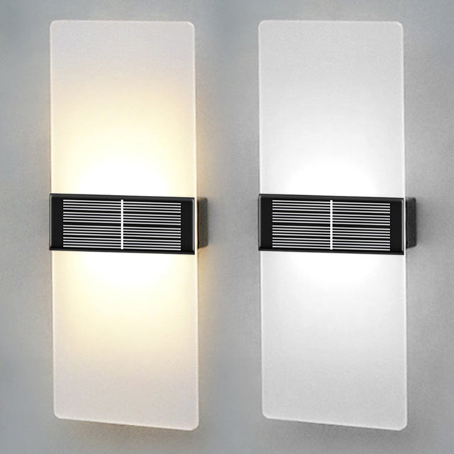 Kacela - Solar Outdoor Modern Milk Shade Wall Light Set