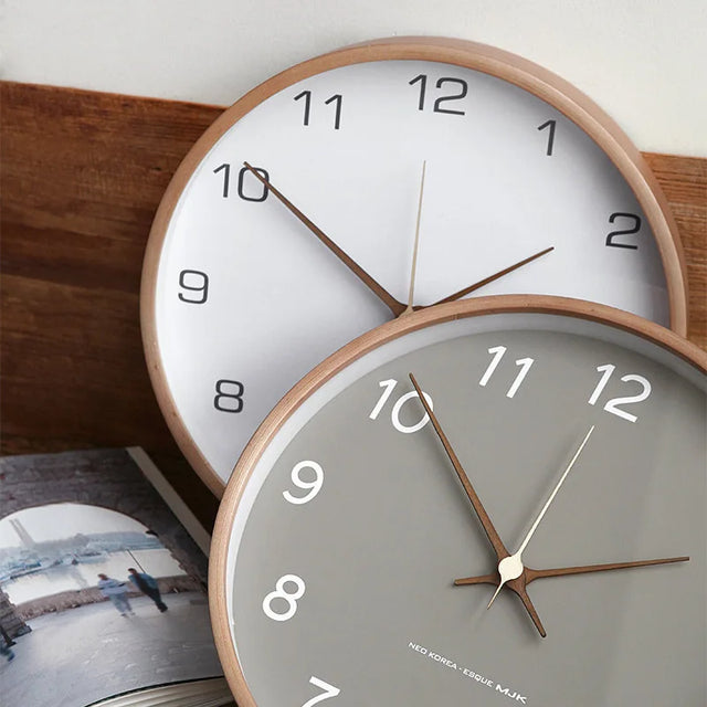 Luxury Wall Clock in Wood and Glass with Minimalist Design