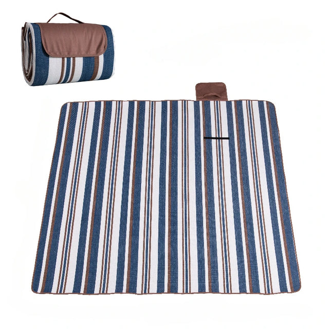 Variant image for 1pc Picnic Blanket Double Layer Outdoor Waterproof Convenience Mat Tote Bag Spring Summer Camping Ideal for the Beach-1