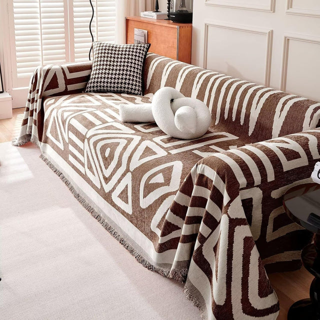 Geometric Boho Style Sofa Cover - Modern, Stylish & Durable Sofa Protection