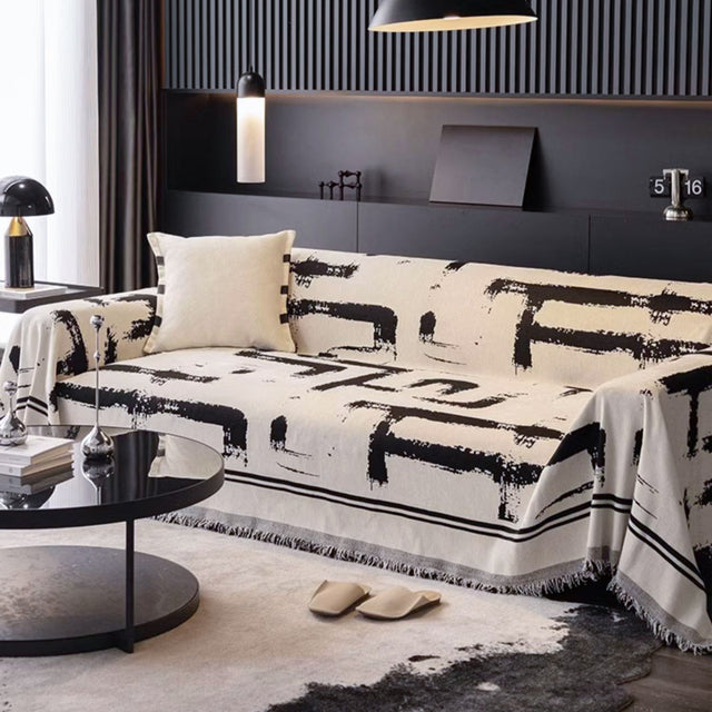 Monochrome Chic Sofa Cover - Modern, Stylish & Durable Sofa Protection