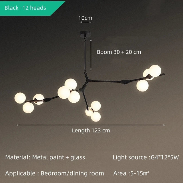 Solla Chandelier – Scandinavian LED Pendant Light with Frosted Glass Shades | Golden or Black Finish