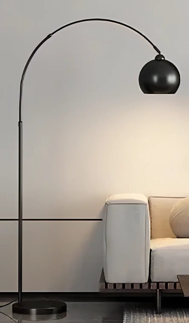 Milo - Modern Adjustable Curved Floor Lamp with Shade