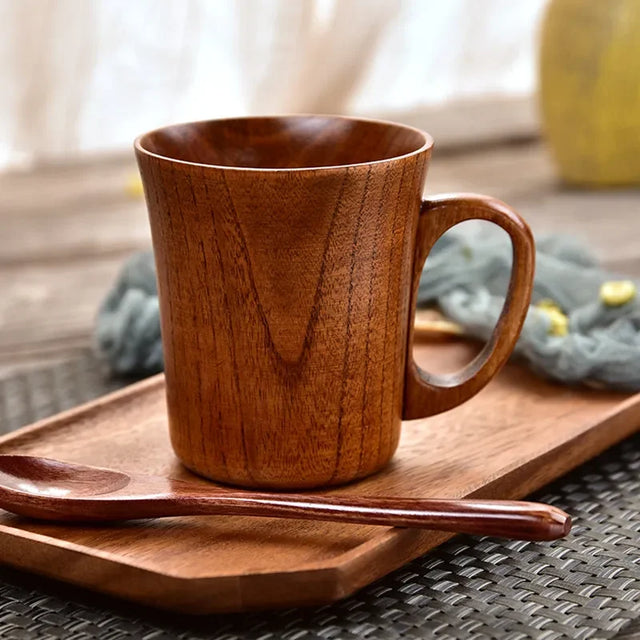 TimberBrew Wooden Mug – Handcrafted Hardwood Rustic Elegance