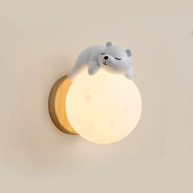 Sleepy Bear Wall Light - Cute Nursery Accent with Gentle Glow
