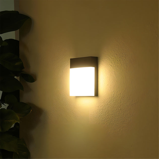 Rex - Modern Outdoor Square LED Light Box Wall Light 18W