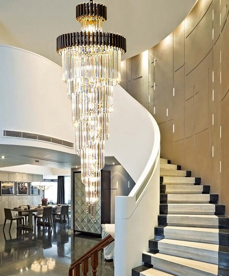 Imperial Chandelier - Grand Luxury Crystal LED Pendant Light for Staircases & Lobbies