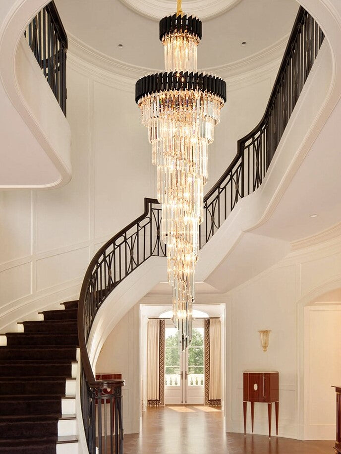 Imperial Chandelier - Grand Luxury Crystal LED Pendant Light for Staircases & Lobbies