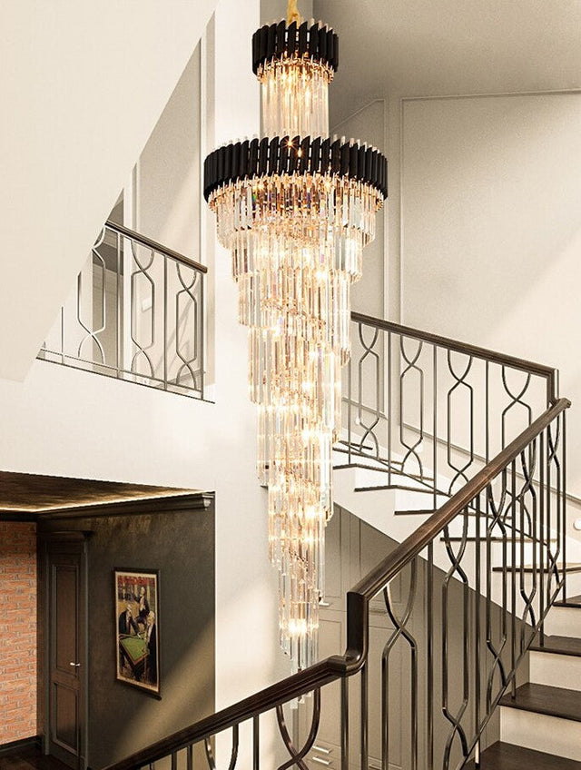 Imperial Chandelier - Grand Luxury Crystal LED Pendant Light for Staircases & Lobbies