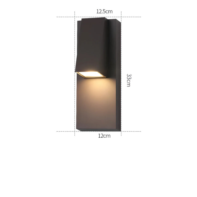 Wallis - Black Modern Outdoor Downlight Wall Light IP65